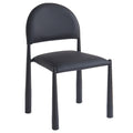 Contemporary Faux Leather And Metal Dining Chair Set Of 4