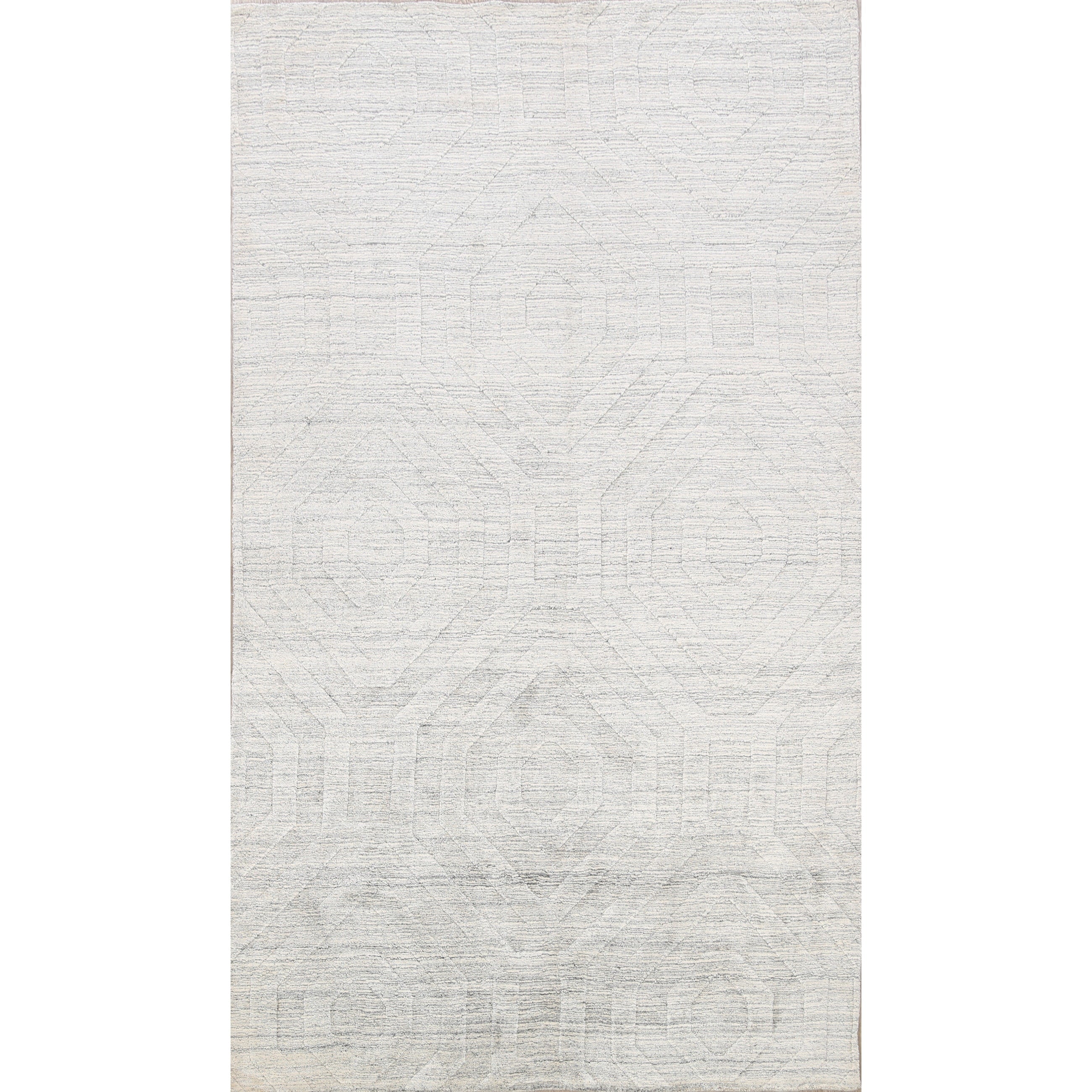 Contemporary Geometric Gabbeh Oriental Area Rug Wool Hand Knotted 410 X 78