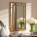 Contemporary Gold Bamboo Style Wall Mirror By Baxton Studio Antique Gold