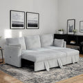 Contemporary Gray Finish Modular Desing Curved Arm Sofa Set W Pull Out 2Pc