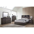 Contemporary Gray Finish Wooden Bedroom Furniture Set