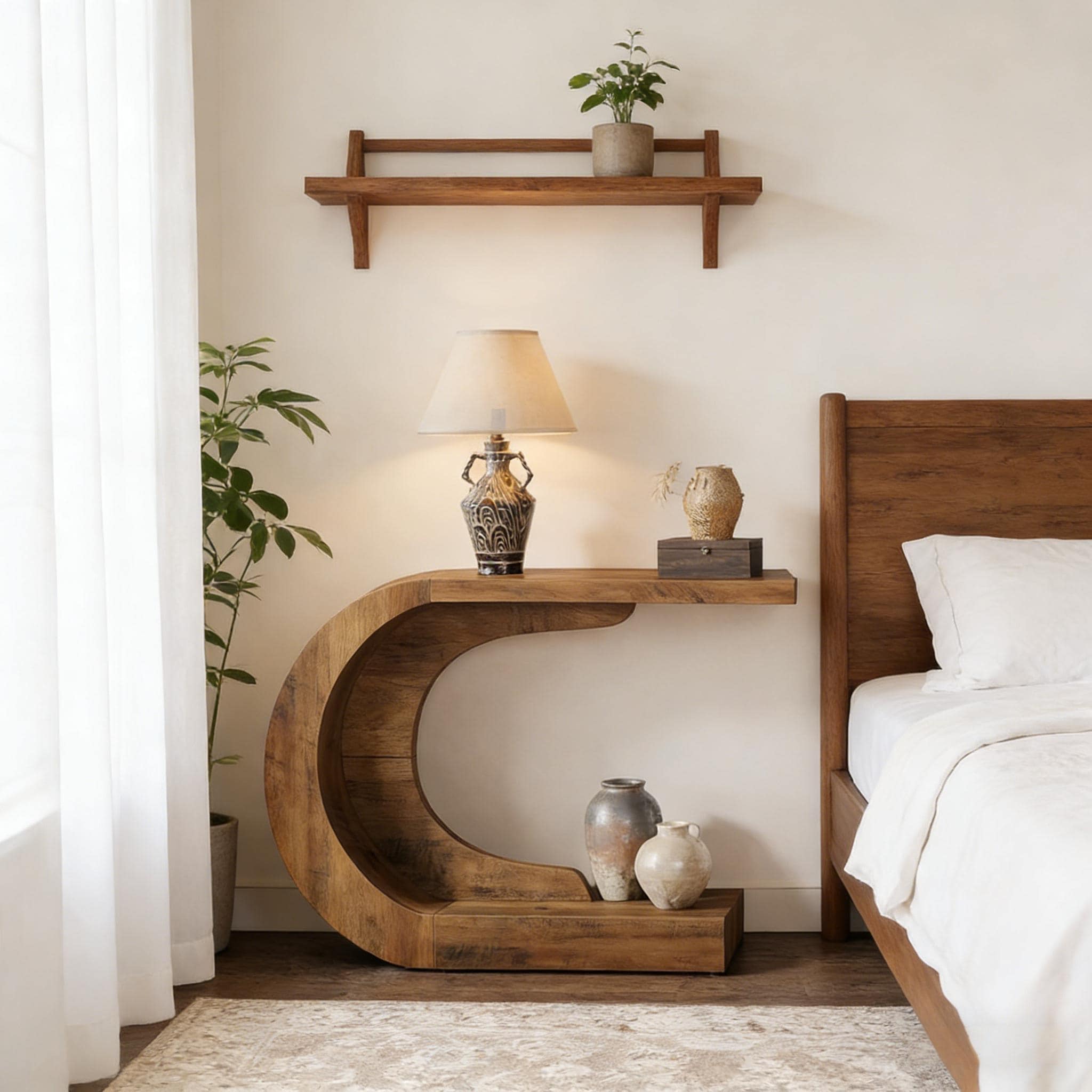 Contemporary Hallway Table Modern Console Table C Shaped Coffee Table