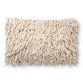 Contemporary Ivory Cream Shag 16 X 26 Pillow Cover