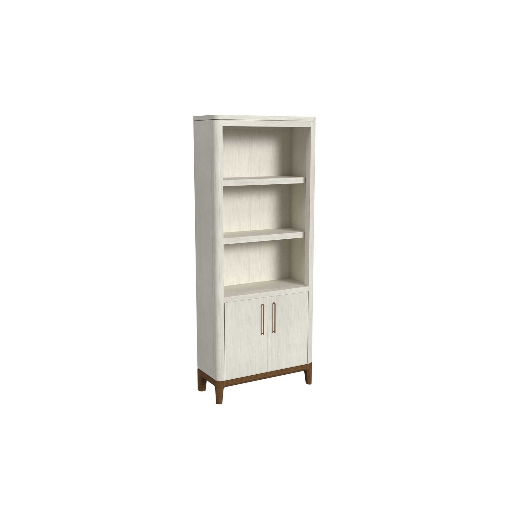 Contemporary Laminate Wood Bookcase With Doors Office Shelving Storage Cabinet Fully Assembled White