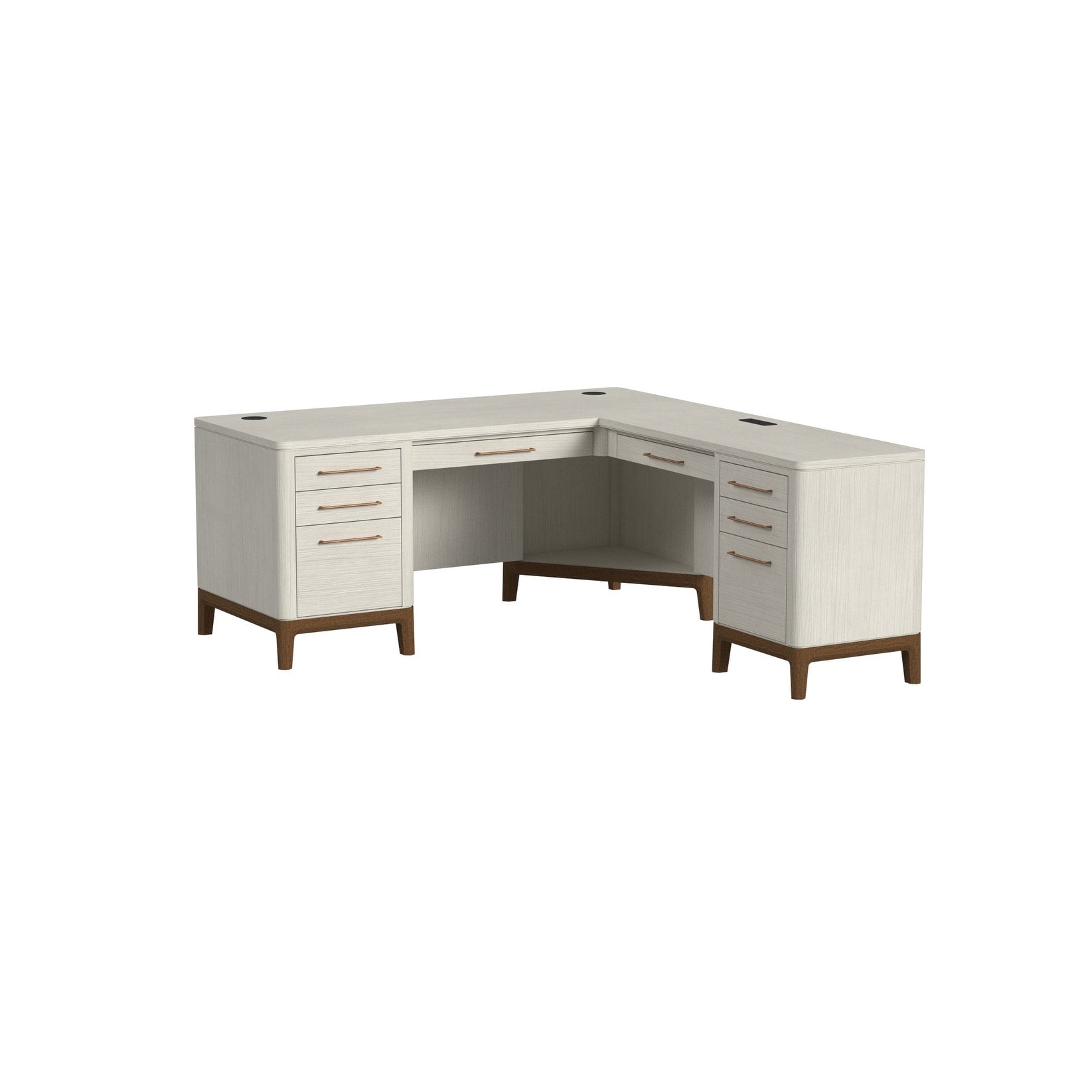 Contemporary Laminate Wood L Desk Return Office Writing Table Return Corner Desk White