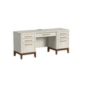 Contemporary Laminate Wood Office Desk Writing Table Storage Credenza White