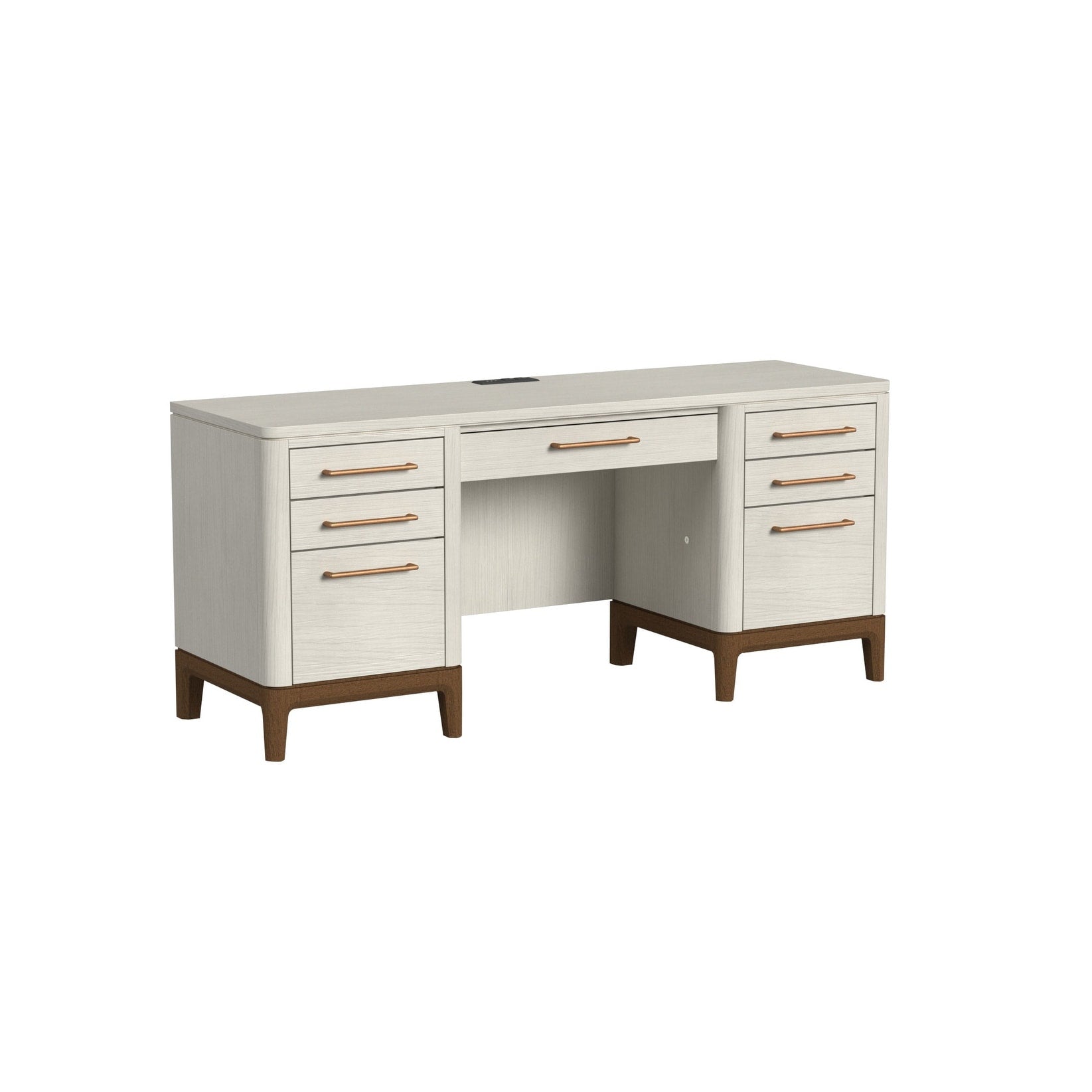 Contemporary Laminate Wood Office Desk Writing Table Storage Credenza White