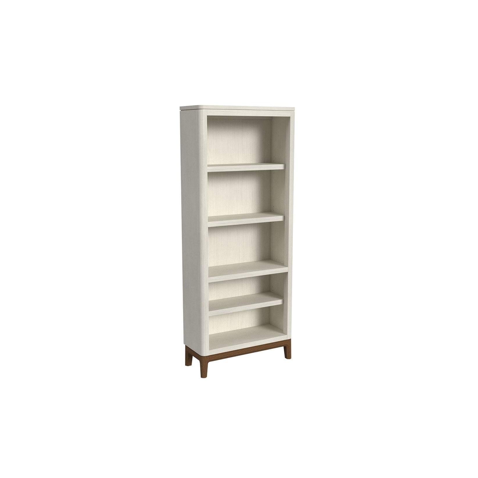 Contemporary Laminate Wood Open Bookcase Office Shelving Storage Cabinet Fully Assembled White