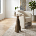 Contemporary Marble Side Table 22 Bronze Tan 21.75
