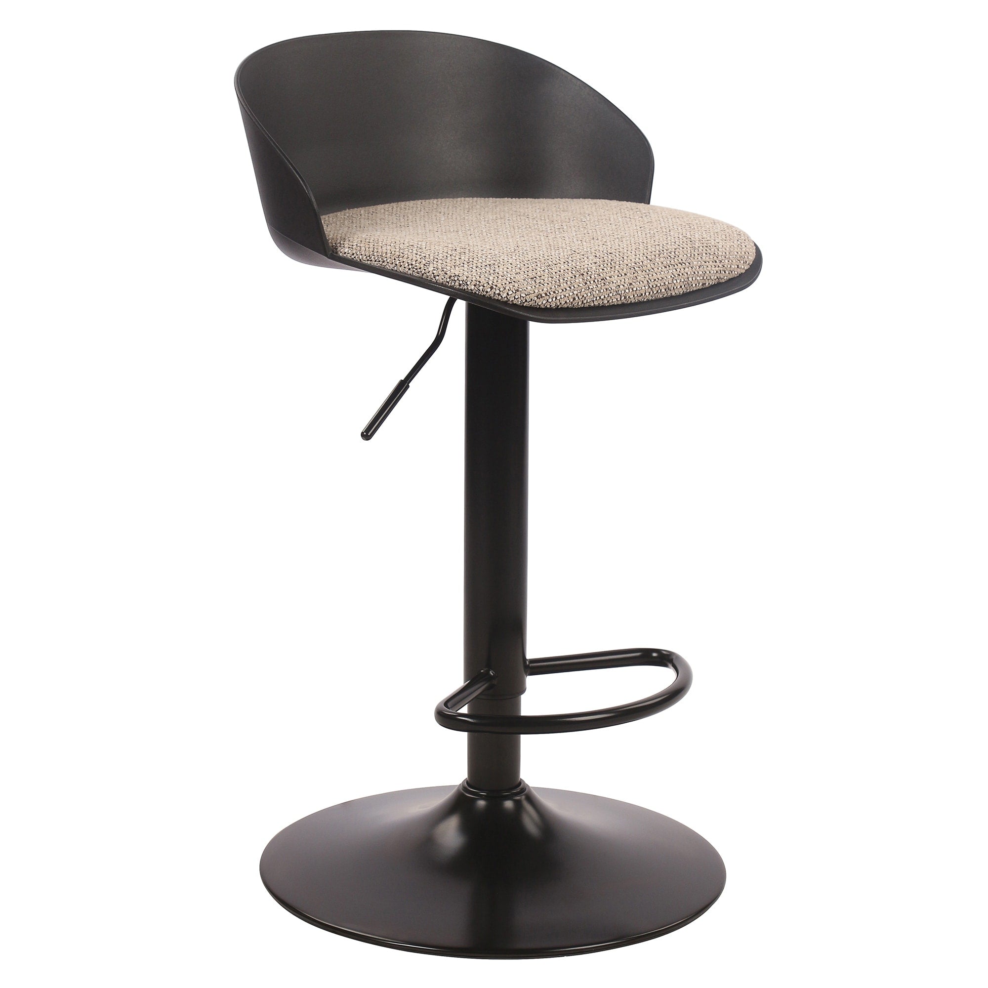 Contemporary Metal And Fabric Adjustable Air Lift Stool Set Of 2
