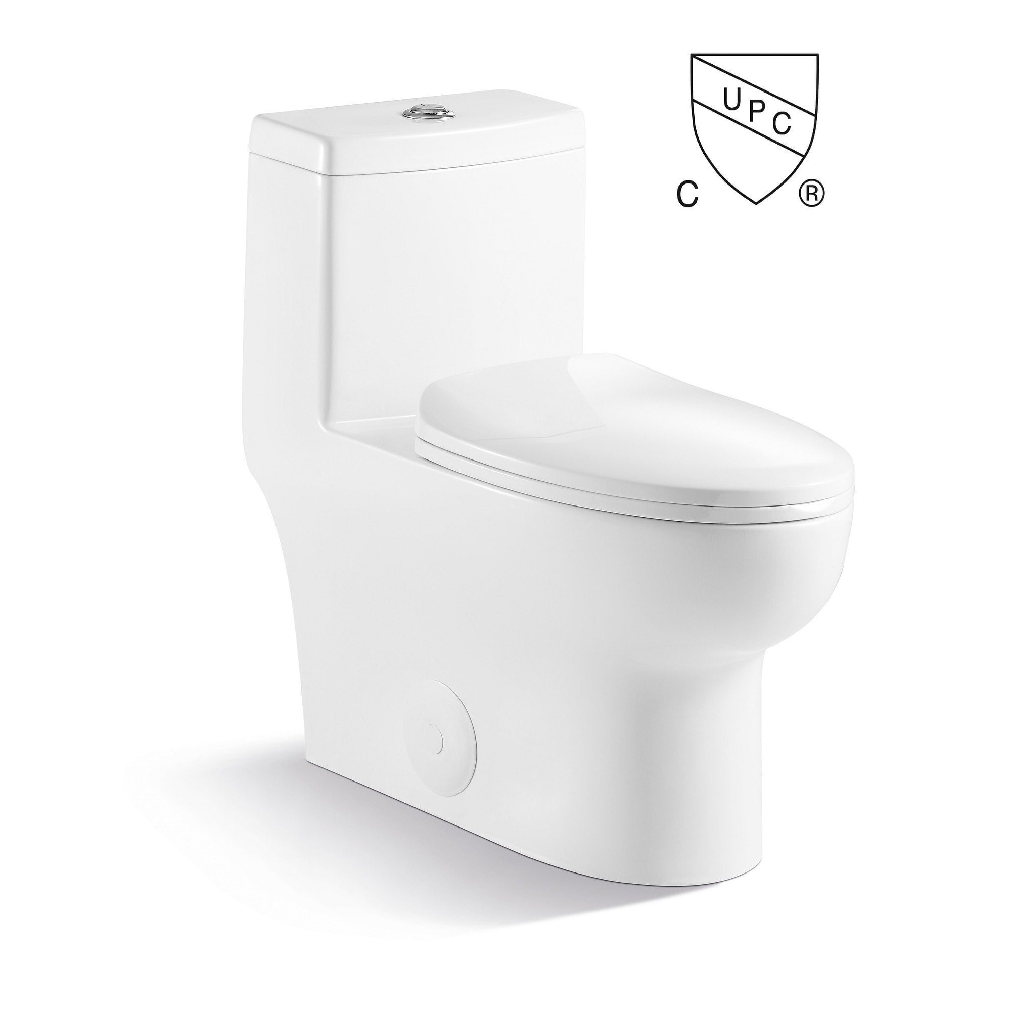 Contemporary Modern Design One Piece Dual Flush 1.2 1.6 Gpf With Soft Closing Toliet Seat Elongated Toilet Pure White