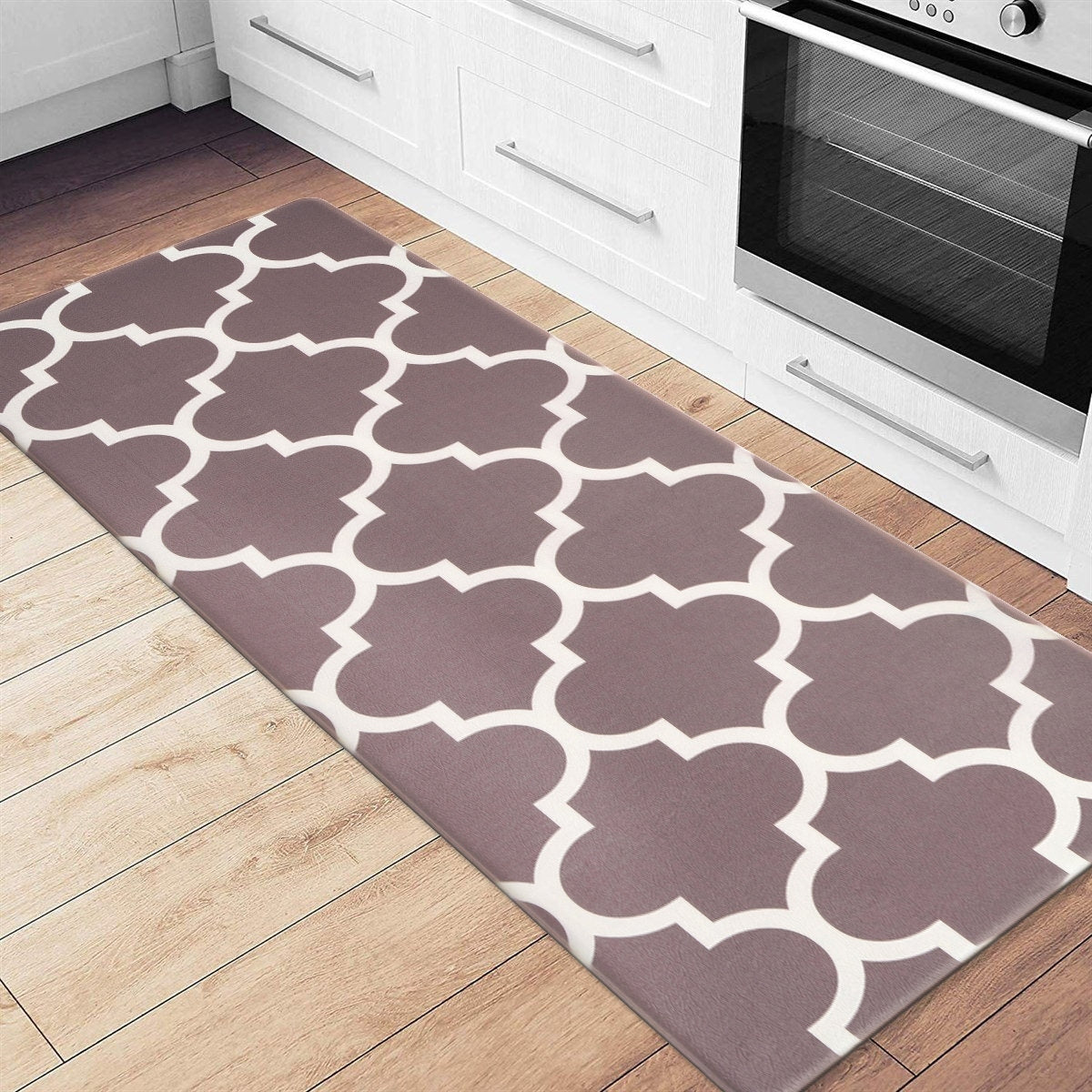 Contemporary Modern Moroccan Trellis Anti Fatigue Standing Mat