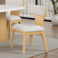Contemporary Natural Finish Curved Backrest Side Chairs Set