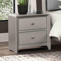 Contemporary Nightstand Champagne Finish With Nickel Hardware Dovetail Drawer