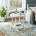 Contemporary Oval Shelf End Table 23 W X 23 D X 23.5 H