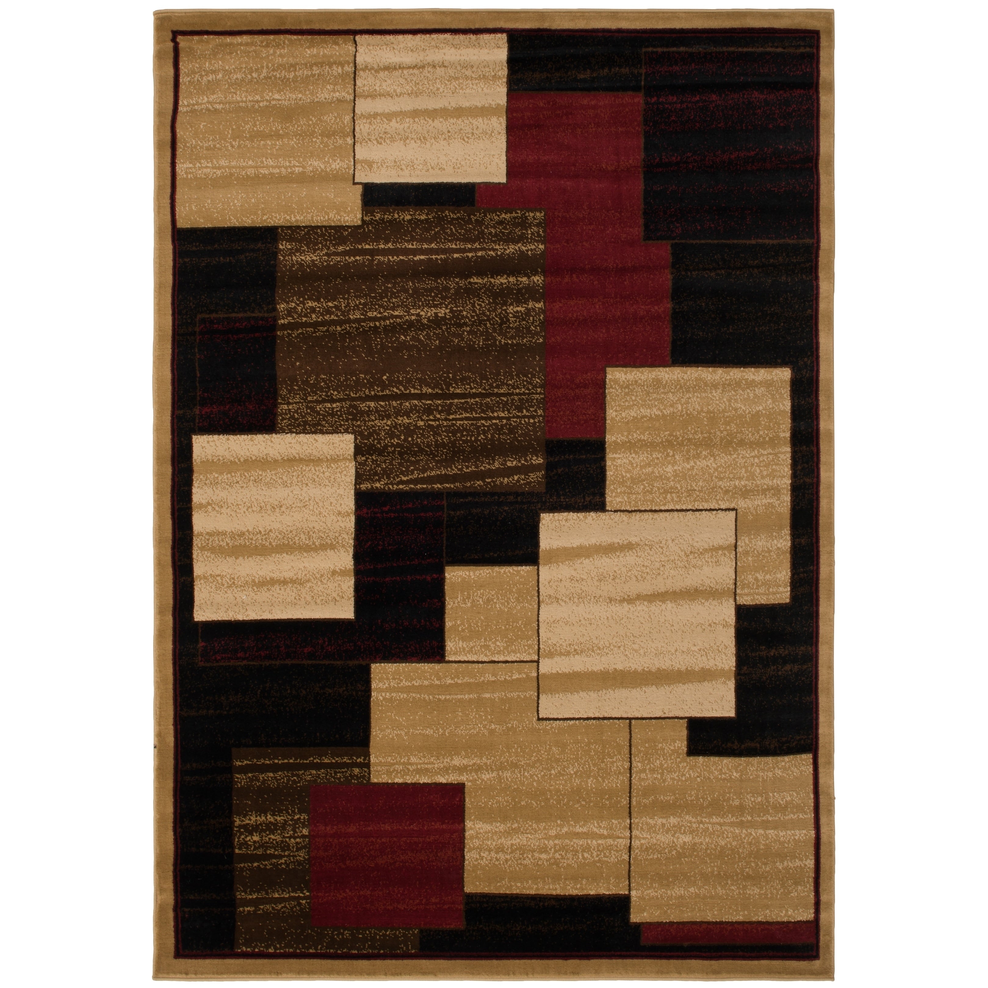 Contemporary Panes Multi Colored Area Rug 53 X 73 Multi