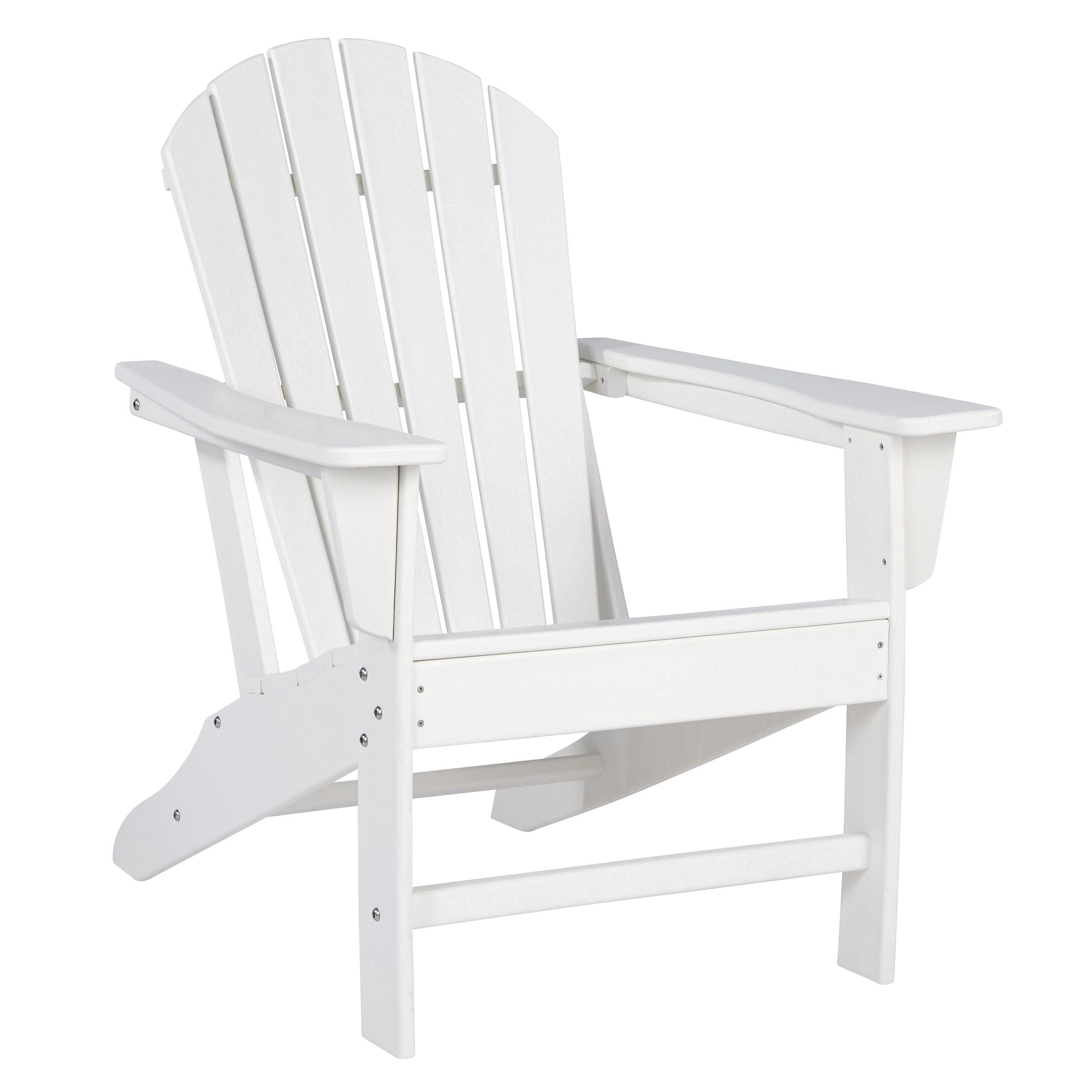 Contemporary Plastic Adirondack Chair With Slatted Back White