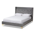 Baxton Studio Contemporary Grey Navy Wood Platform Bed