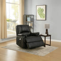 Contemporary Polyurethane Upholstered Metal Recliner With Power Lift Black