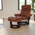 Copper Grove Gunnison Leather Recliner With Ottoman