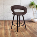 Carson Carrington Kristiansand 24 Inch Vinyl Counter Height Cappuccino Wood Frame Stool