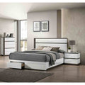Contemporary Storage Bed Nightstand W Usb Port Chest 3Pc Bedroom Set