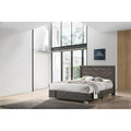 Contemporary Style 1Pc Bed Set Wooden Headboard Design Platform Bed Gray Finish Bedroom Furniture