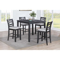 Contemporary Style 5Pc Dining Table Set Charcoal Finish Dual X Cross Back