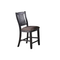 Contemporary Style Dining Chairs Counter Height Slat Back Black Finish