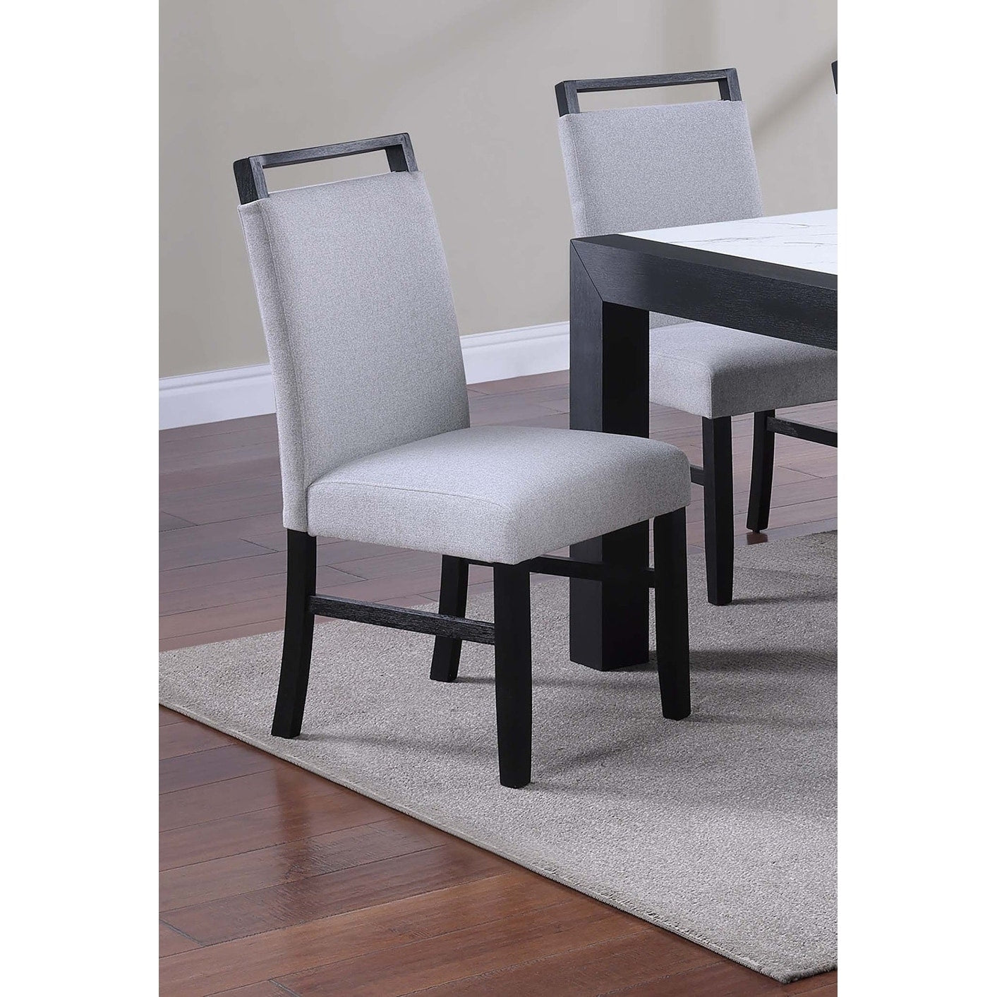 Contemporary Style Dining Chairs Pull Handle On Top Charcoal Finish