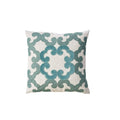 Contemporary Style Floral Designed Set Of 2 Pillow Throws Ivory And Teal Blue