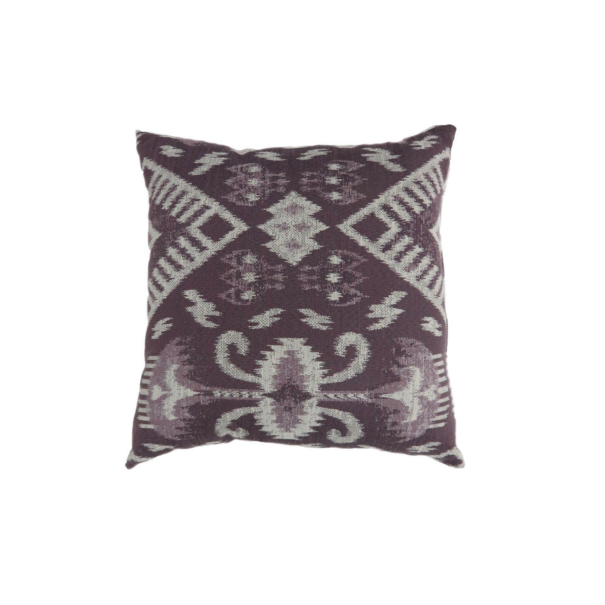 Contemporary Style Set Of 2 Throw Pillows Purple White