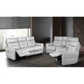Contemporary Taupe Finish Power Reclining Sofa Set Center Console