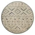 Contemporary Tufted Geometric Motif Round Rug