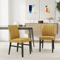 Contemporary Upholstered Dining Chairs Set Of 2 Yellow