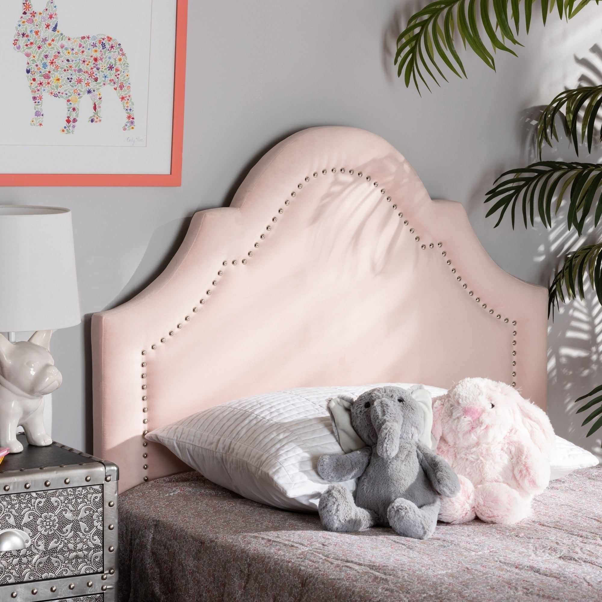 Contemporary Velvet Fabric Headboard