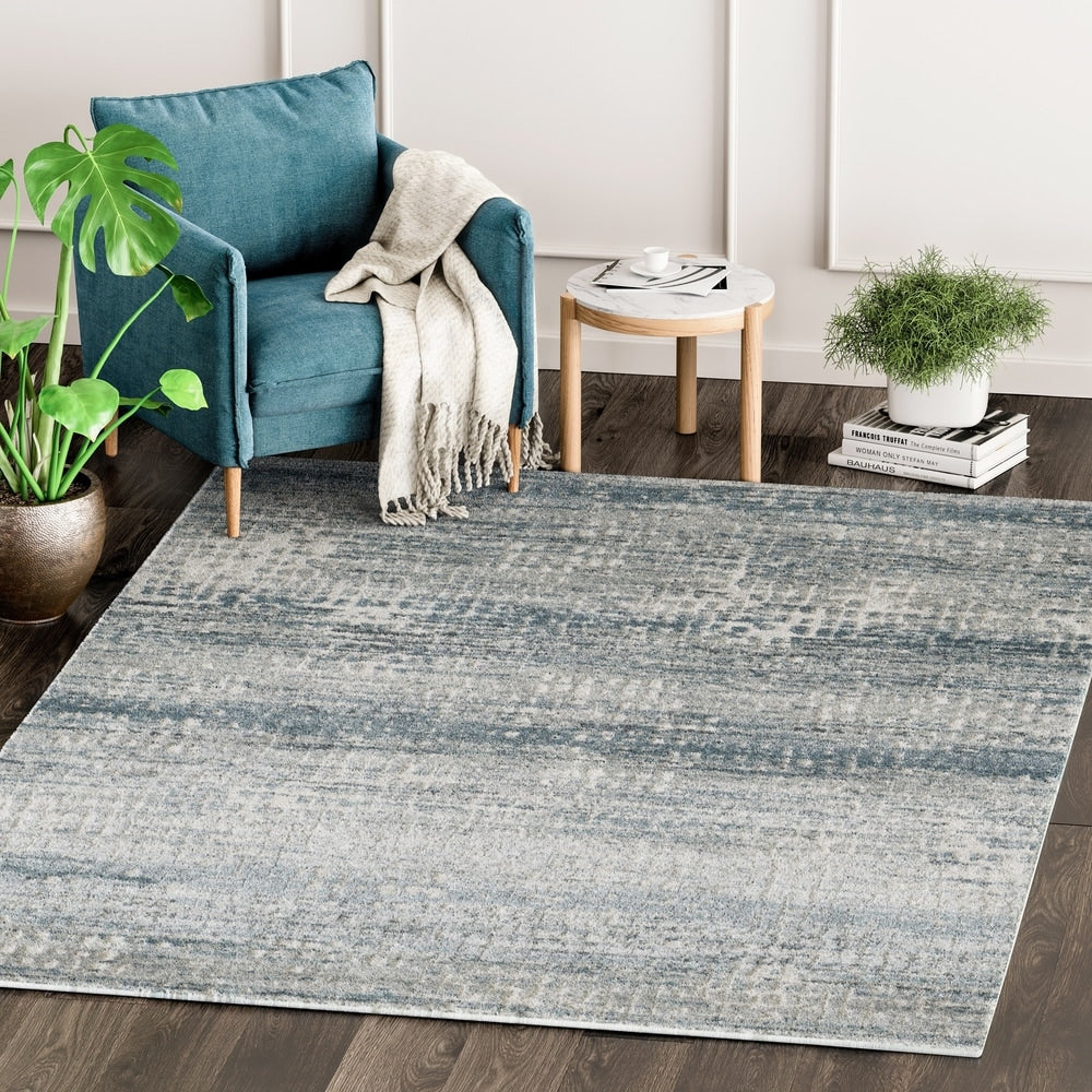 Contemporary Vista Grey Abstract Indoor Rug 710 X 102