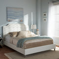 Copper Grove French River White Modern Bed With Upholstered Headboard