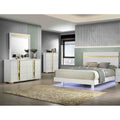 Contemporary White Underbed Led 4Pc Bedroom Furniture Set