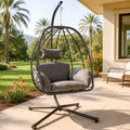 Contemporary Wicker Hanging Egg Chair Swing With Swivel Motion