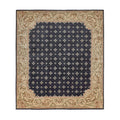 Contemporary Hand Knotted New Zealand Wool Black Green Area Rug 9 X 10
