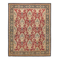 Contemporary Hand Knotted New Zealand Wool Burgundy Area Rug 8 X 10