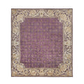 Contemporary Hand Knotted New Zealand Wool Eggplant Multi Area Rug
