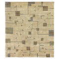 Contemporary Hand Knotted New Zealand Wool Light Green Gold Area Rug 9 X 12