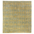 Contemporary Hand Knotted Wool Silk Beige Light Blue Area Rug 9 X 10