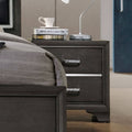 Contemporary Night Stand Grey Wood Finish