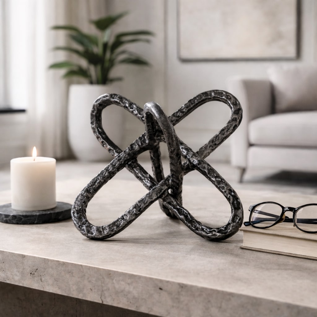 Contemporay Metal Round Edge Jack Decorative Object 9.0