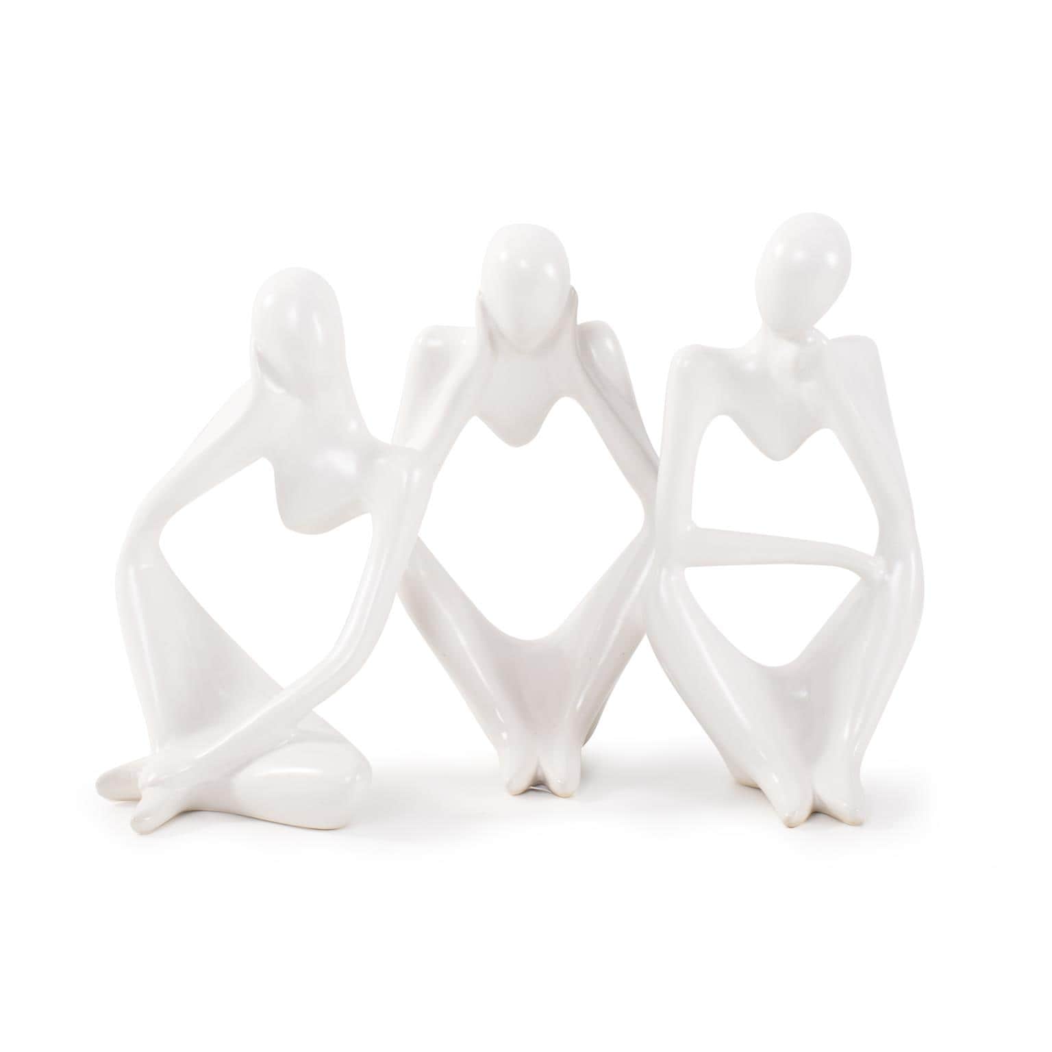 Contentment Ceramic Sculpture Set Of 3 16.5H X 6.5W X 3.5D