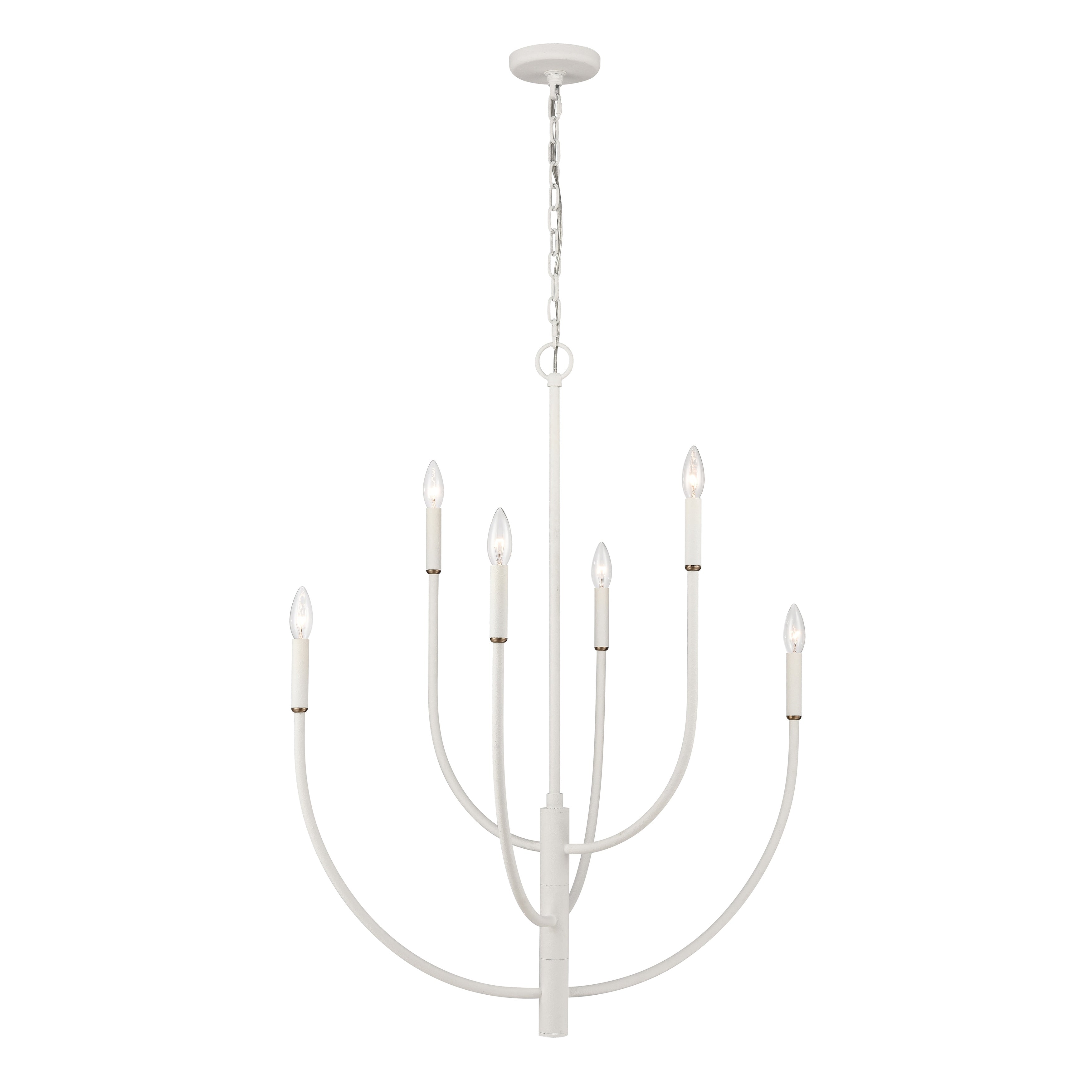 Continuance 30 Inch Wide 6 Light Chandelier In White Coral 30In W X 30In D X 38In H