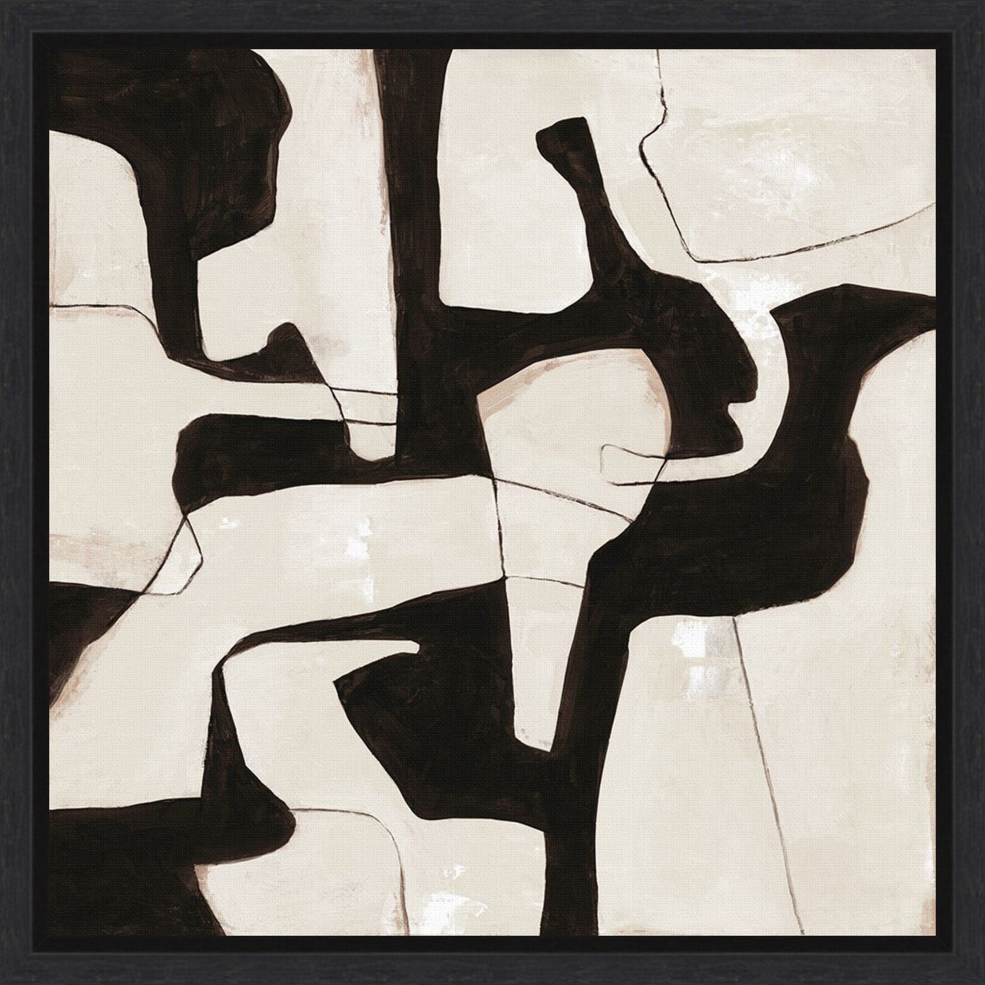 Contrasting Shapes Motion I By Hannah Dawson Framed Canvas Wall Art Print